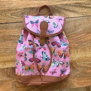butterfly backpack with drawstring and magnetic snap